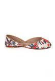 Coral And Blue Floral Chintz Jutti
