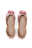 Off-White And Pink Floral Chintz Jutti