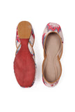 Off-White And Pink Floral Chintz Jutti