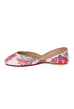 Off-White And Pink Floral Chintz Jutti
