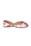 Off-White And Pink Floral Chintz Jutti