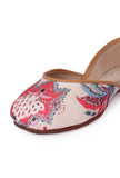 Off-White And Pink Floral Chintz Jutti