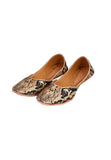 Black Brocade Genuine Leather Punjabi Jutti