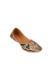 Black Brocade Genuine Leather Punjabi Jutti