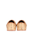Beige Brocade Genuine Leather Punjabi Jutti