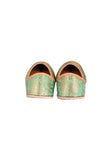 Mint Green Brocade Genuine Leather Punjabi Jutti