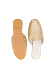 Beige Brocade Slider Mules