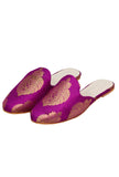 Imperial Magenta Brocade Slider Mules