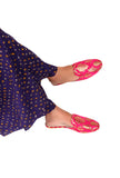 Royal Fuscia Brocade Slider Mules