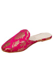 Royal Fuscia Brocade Slider Mules
