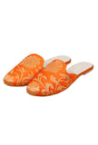 Orange Brocade Slider Mules
