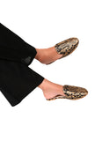 Black Brocade Slider Mules