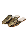 Black Brocade Slider Mules