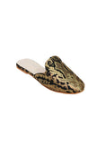Black Brocade Slider Mules
