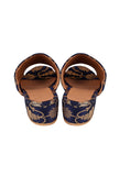 Black Brocade Block Heels