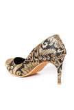 Black Brocade Pencil Heels