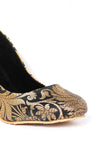 Black Brocade Pencil Heels