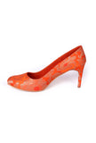 Orange Brocade Pencil Heels