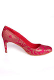 Fuschia Brocade Pencil Heels