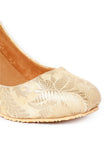 Beige Pencil Heels In Brocade