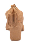 Beige Brocade Block Heel