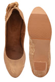 Beige Brocade Block Heel