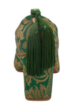 Green Brocade Block Heel