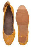 Yellow Brocade Block Heel