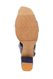 Blue Cotton Ajrakh Strappy Block Heels