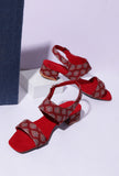 Blooms in Harmony Red Ajrakh Heels