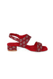 Blooms in Harmony Red Ajrakh Heels