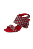 Floral Fusion Ajrakh Elegance Heels