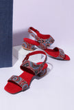 Heritage Harmony Red Ajrakh Bliss Heels