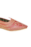 Red Zari Aari Embroidered Juttis