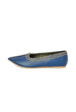 Blue Zari Aari Embroidered Juttis