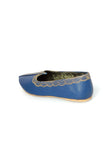 Blue Zari Aari Embroidered Juttis