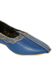Blue Zari Aari Embroidered Juttis