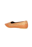 Orange Zari Aari Embroidered Juttis