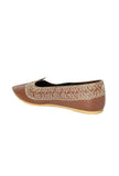 Brown Zari Aari Embroidered Juttis
