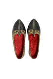Black Zari Aari Embroidered Juttis