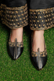 Black Zari Aari Embroidered Juttis