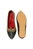 Black Zari Aari Embroidered Juttis