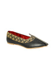 Black Zari Aari Embroidered Juttis