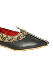 Black Zari Aari Embroidered Juttis