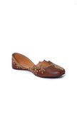 Brown Cutwork gold emroidered jutti