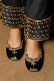 Black cutwork gold embroidered jutti