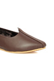 Chocolate Brown Cruelty-Free Leather Juttis