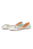 Firozi Hand Embroidered Silk Juttis
