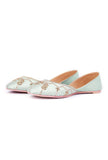 Sea Green Hand Embroidered Silk Juttis