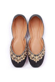 Black Sitara Silk Juttis